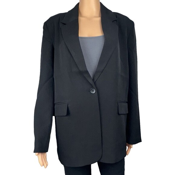 Steve Madden Blazer Small Black Blazer Suit Sports Jacket Boyfriend Chic Office - Picture 2 of 10